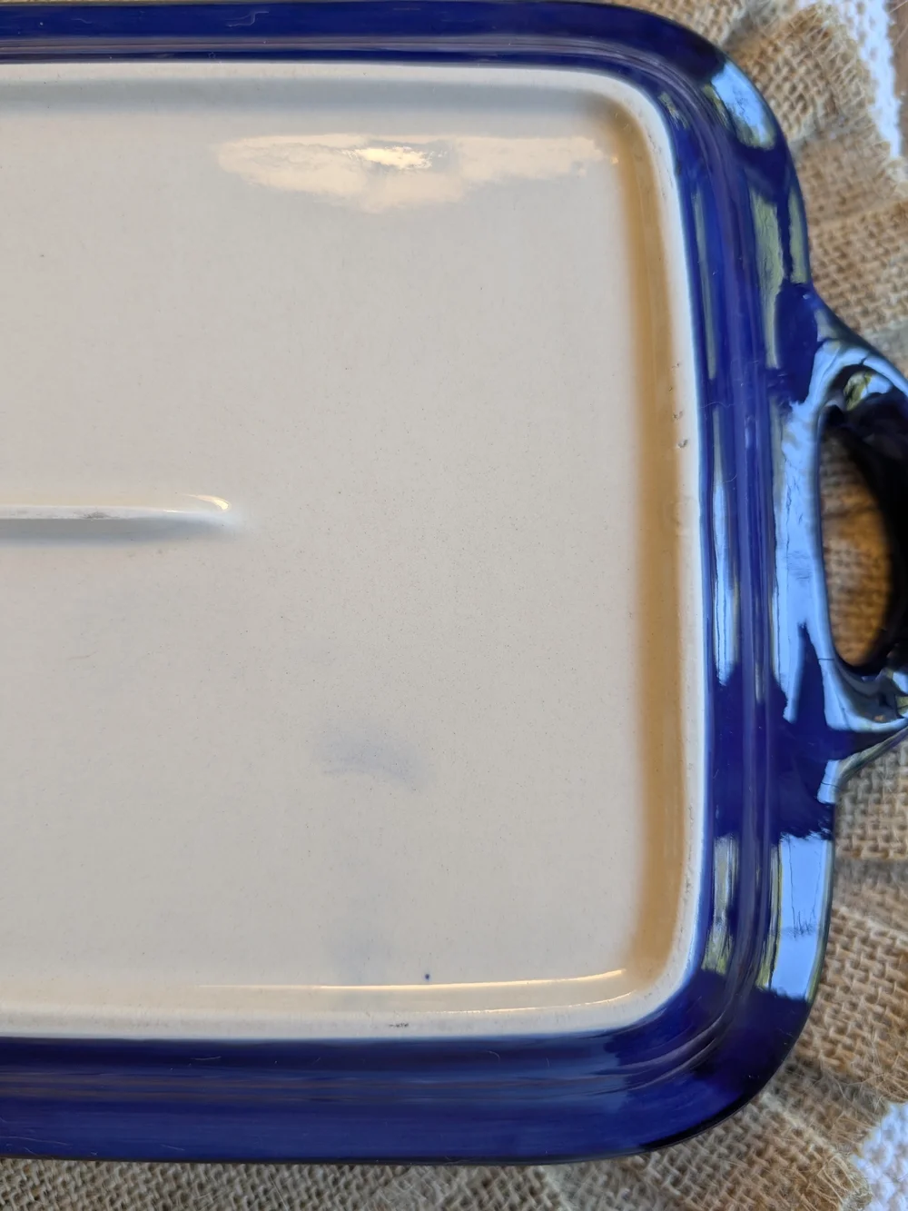 Temp-tations Blue Floral Lace Ceramic Serving Platter with Handles